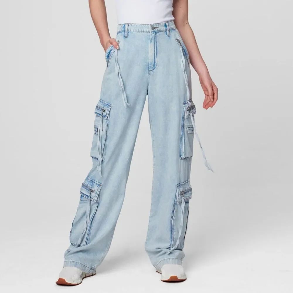 BlankNYC Cargo Wide Leg High Waist Jeans 26 New